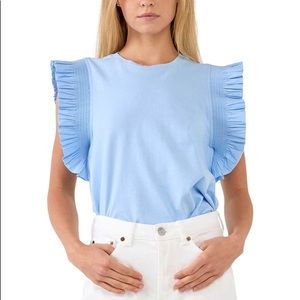 English Factory Ruffle Sleeve Poplin Top, size small. New with tags!